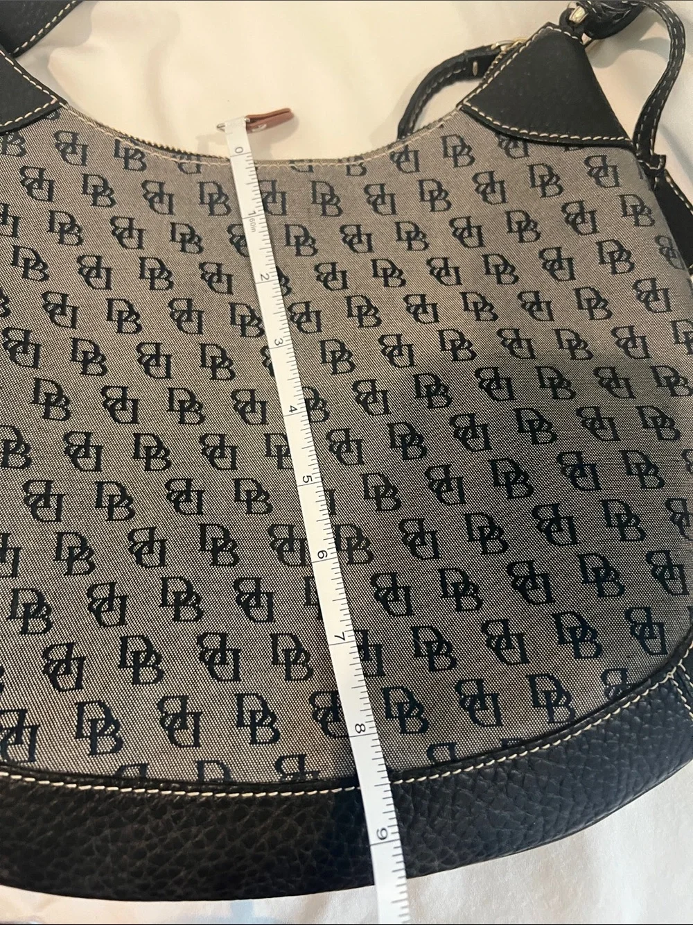 Dooney & Bourke Black Logo-Print Crescent Hobo